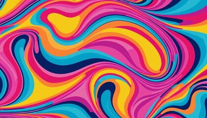 Abstract wavy colorful wall paper
