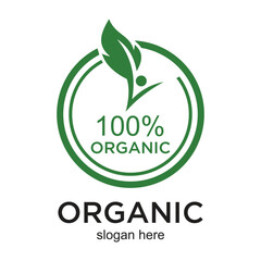 Organic logo design simple concept Premium Vector