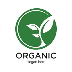 Organic logo design simple concept Premium Vector