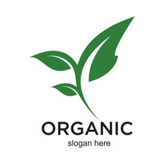 Organic logo design simple concept Premium Vector