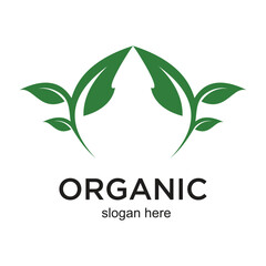 Organic logo design simple concept Premium Vector