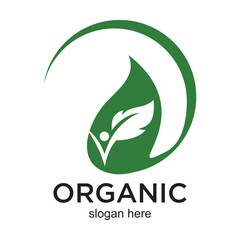 Organic logo design simple concept Premium Vector