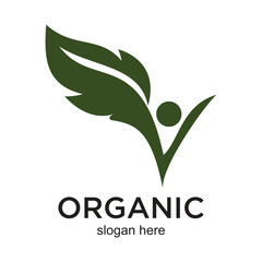 Organic logo design simple concept Premium Vector