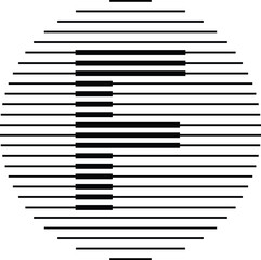 Letter F Logo Icon Line Pattern within Circle Design