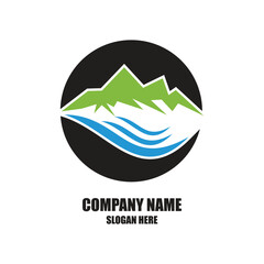 Company name logo design simple concept Premium Vector