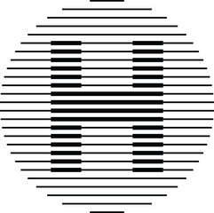 Letter H Logo Icon Line Pattern within Circle Design