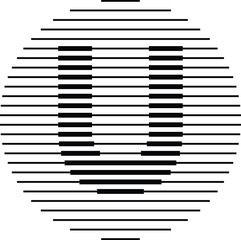 Letter U Logo Icon Line Pattern within Circle Design