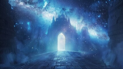 An electrifying gate with a colorful 3D rendering