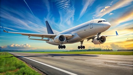 Obraz premium airplane at the airport Ru