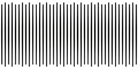Minimalist illustration of vertical parallel thin black lines on a clean white background, creating a simple yet striking graphic design element for visual compositions.