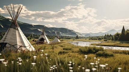 illustration of an Indian tribal house