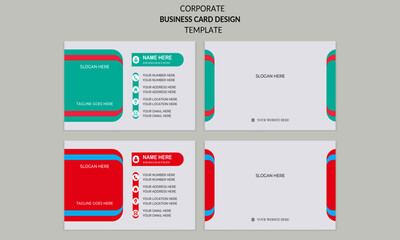 awesome creative modern minimal corporate business card, name card and visiting card design template with multiple color variation