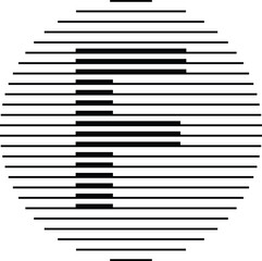 Letter F Logo Icon Line Pattern within Circle Design