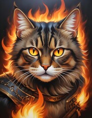 Cat warriors with burning eyes