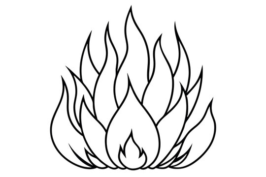 recommend clip art: Realistic fire line art design dramatic flame collection