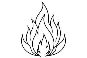 Realistic fire line art illustration fiery flames design