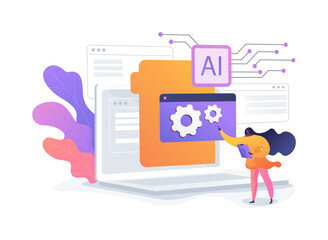 AI-Backed Knowledge Bases for Support abstract concept vector illustration.