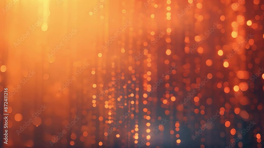 Leinwandbilder A digital abstract background featuring a red and gold glitter rain effect. The background is blurred and out of focus, creating a dreamy, ethereal atmosphere.
