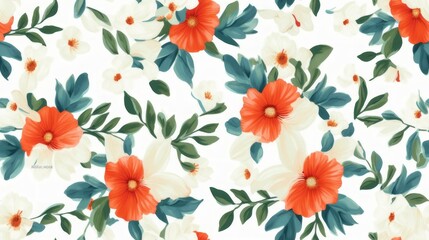Obraz premium With its beautiful orange bougainvillea pattern, this backdrop is capable of bringing to life sweet memories and unforgettable feelings of happiness.