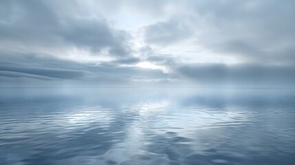 Obraz premium Calm Water Under a Cloudy Sky.