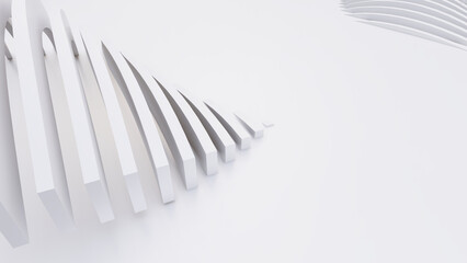 Abstract Curved Shapes. White Circular Background.