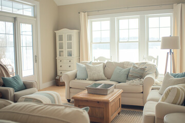 Coastal Living Room: Seasonal Transition