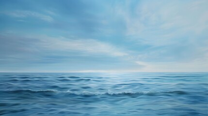 Fototapeta premium Calm Sea With Blue Sky And Clouds.