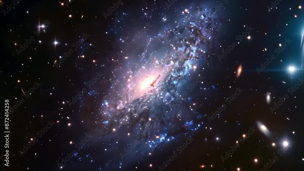Poster this stunning image of a spiral galaxy in deep space, captured by the hubble telescope.