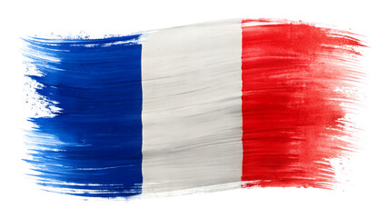 france flag in abstract brush stroke style