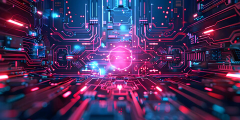 electronic circuit board, ai generated.	