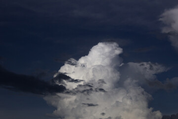 big white clouds in blue sky