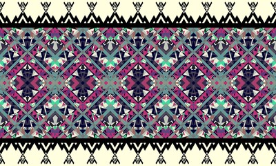 Ethnic seamless patterns with simple shapes. Tribal and ethnic fabrics. African, American, Mexican, Indian styles. Simple geometric pattern elements are best used in web design, textile printing.
