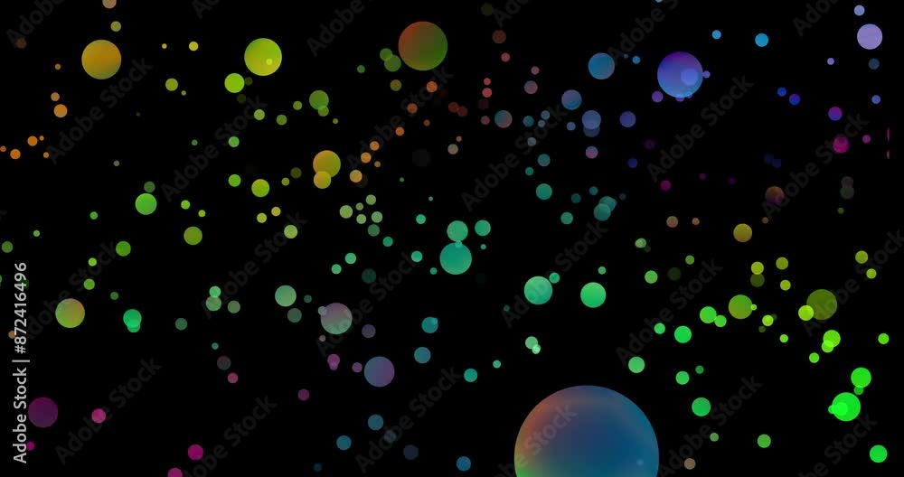 Aufkleber particles, circles and bokeh lights for background with colors, dots and spots for mockup. floating,