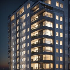 Obraz premium Facade view of modern building