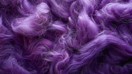 Obraz premium Purple Fluffy Texture Background, Soft Fiber Closeup, Cozy Textile Design, Abstract Fluff Pattern, Vibrant Purple Wool, Fabric Detail, Perfect for Backgrounds and Textures, Copyspace for Text