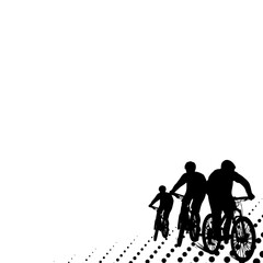 cyclist silhouette background angle  vector