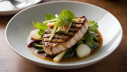 Nam Tok Moo (Grilled Pork Salad) thailand food