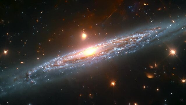 This stunning view of a spiral galaxy in deep space. Space background