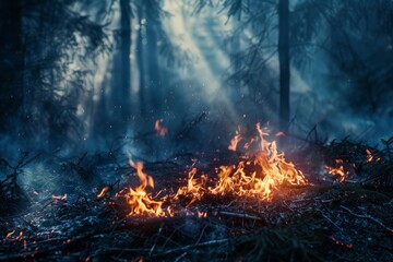 Fire in the forest Generative AI