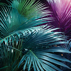 Fototapeta premium Colorful palm leaves