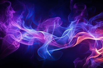 Obraz premium Smoke, light, fire, flame, wave, pattern, black, backgrounds