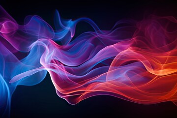 Obraz premium Smoke, light, fire, flame, wave, pattern, black, backgrounds