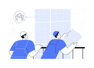 Obraz premium Noncombustible insulation abstract concept vector illustration.