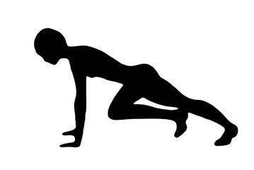 silhouette drawing in yoga movements pilates gymnastic body exercise vector image isolated on white transparent background