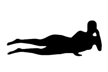 silhouette drawing in yoga movements pilates gymnastic body exercise vector image isolated on white transparent background