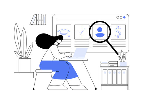 HR management software abstract concept vector illustration.