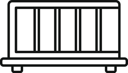 Line icon of an electric toaster preparing toasting bread for breakfast