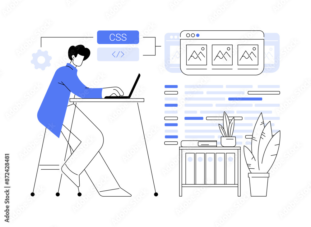 Sticker css code abstract concept vector illustration.