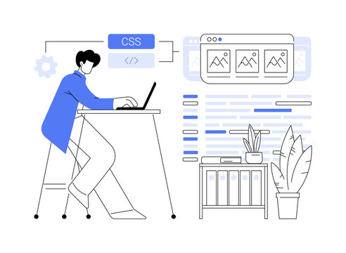 CSS code abstract concept vector illustration.