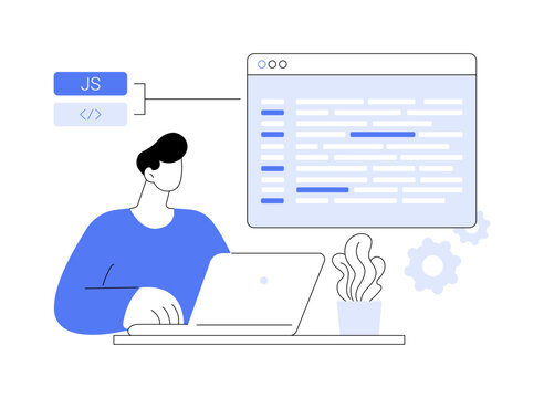 Javascript abstract concept vector illustration.